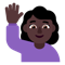 Woman Raising Hand- Dark Skin Tone emoji on Microsoft